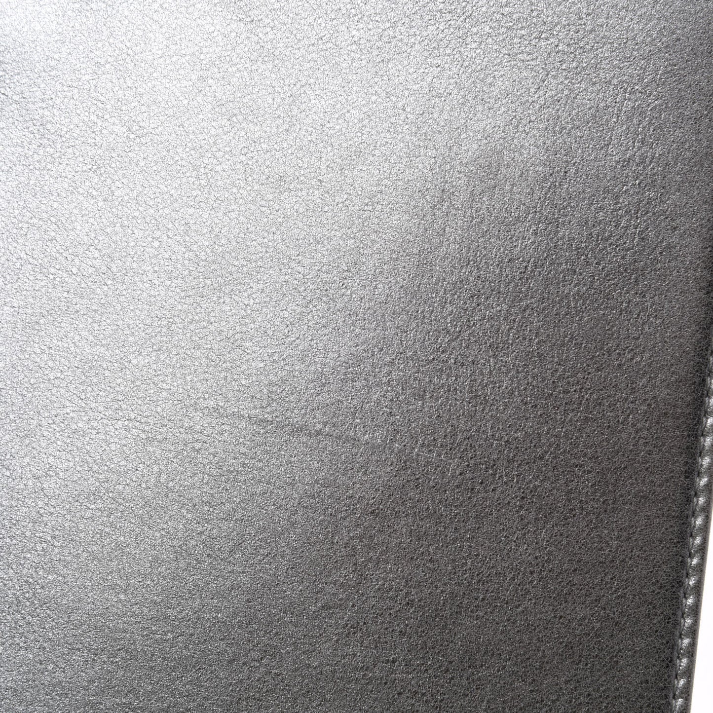 Metallic Calfskin Quilted Large Boy Flap Silver