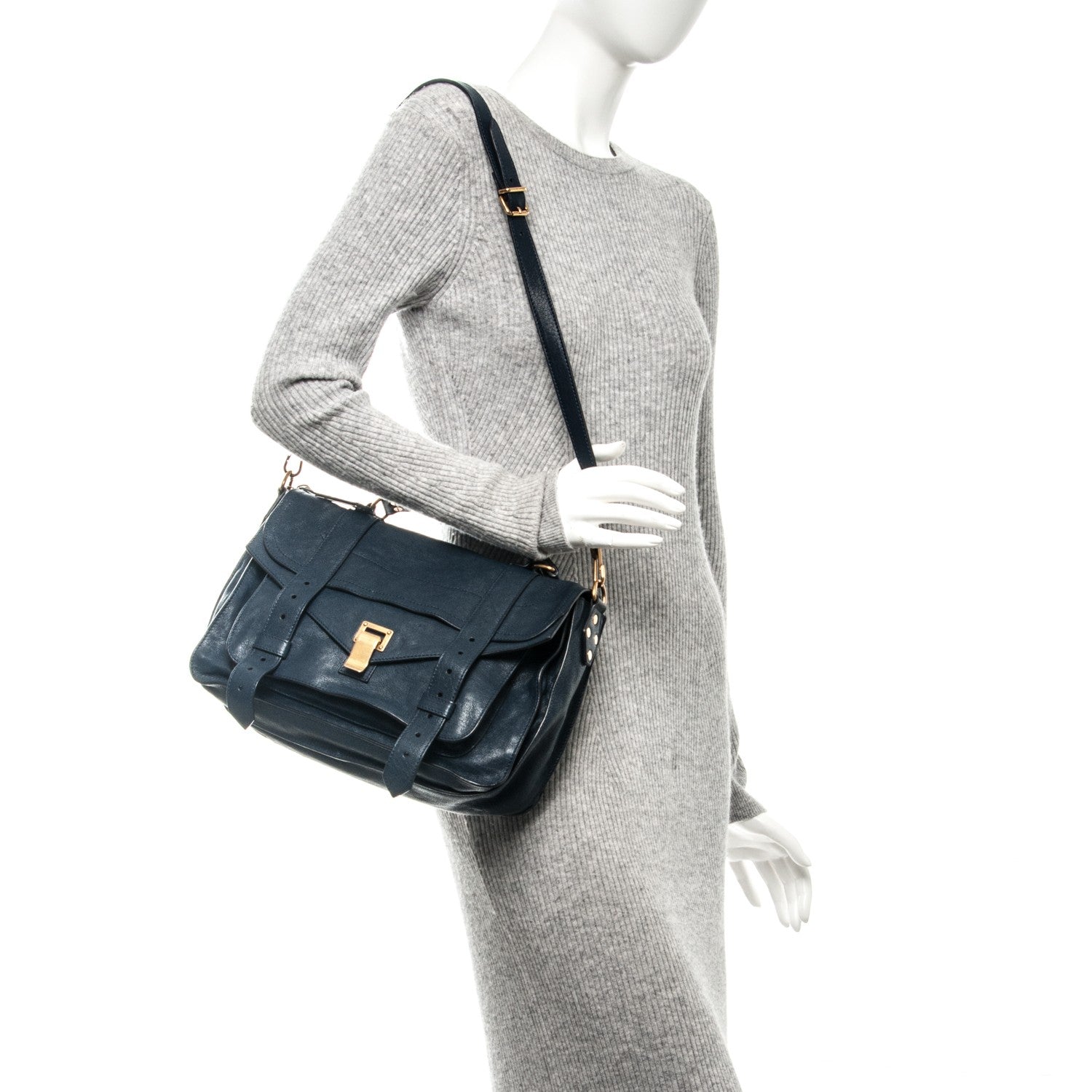 Proenza Schouler Lambskin Medium PS1 Satchel Marine 2 of 7