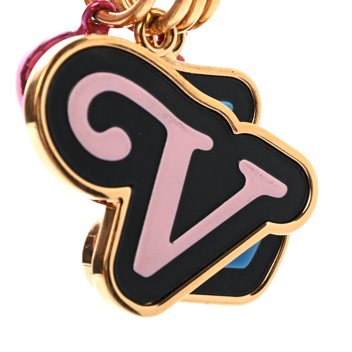 Bijou Graphic Letter Bag Charm Key Holder Multicolor