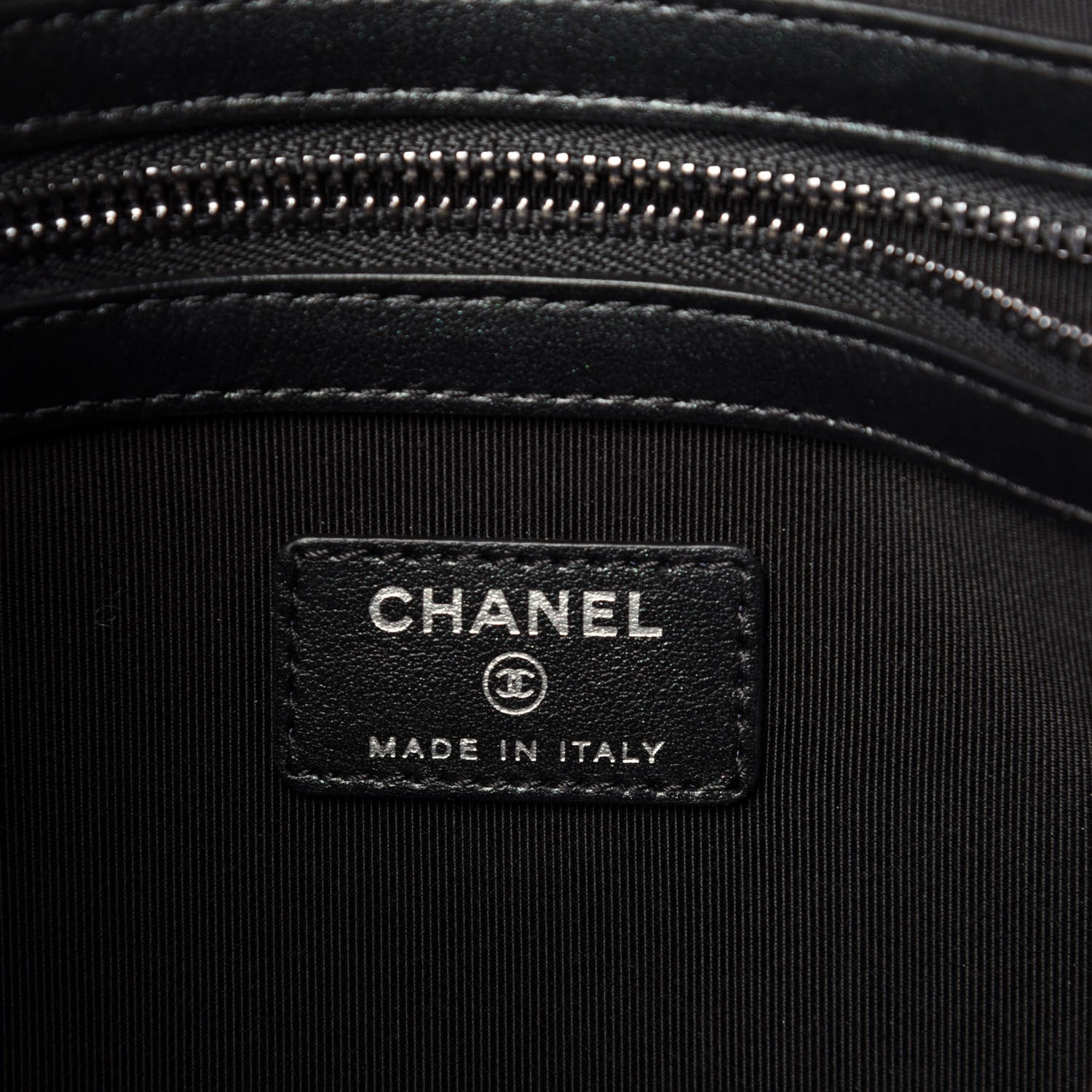 Chanel Aged Calfskin Quilted Medium Tassel Cosmetic Case Black 6 of 11