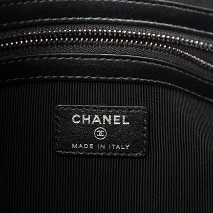 Chanel Aged Calfskin Quilted Medium Tassel Cosmetic Case Black 6 of 11