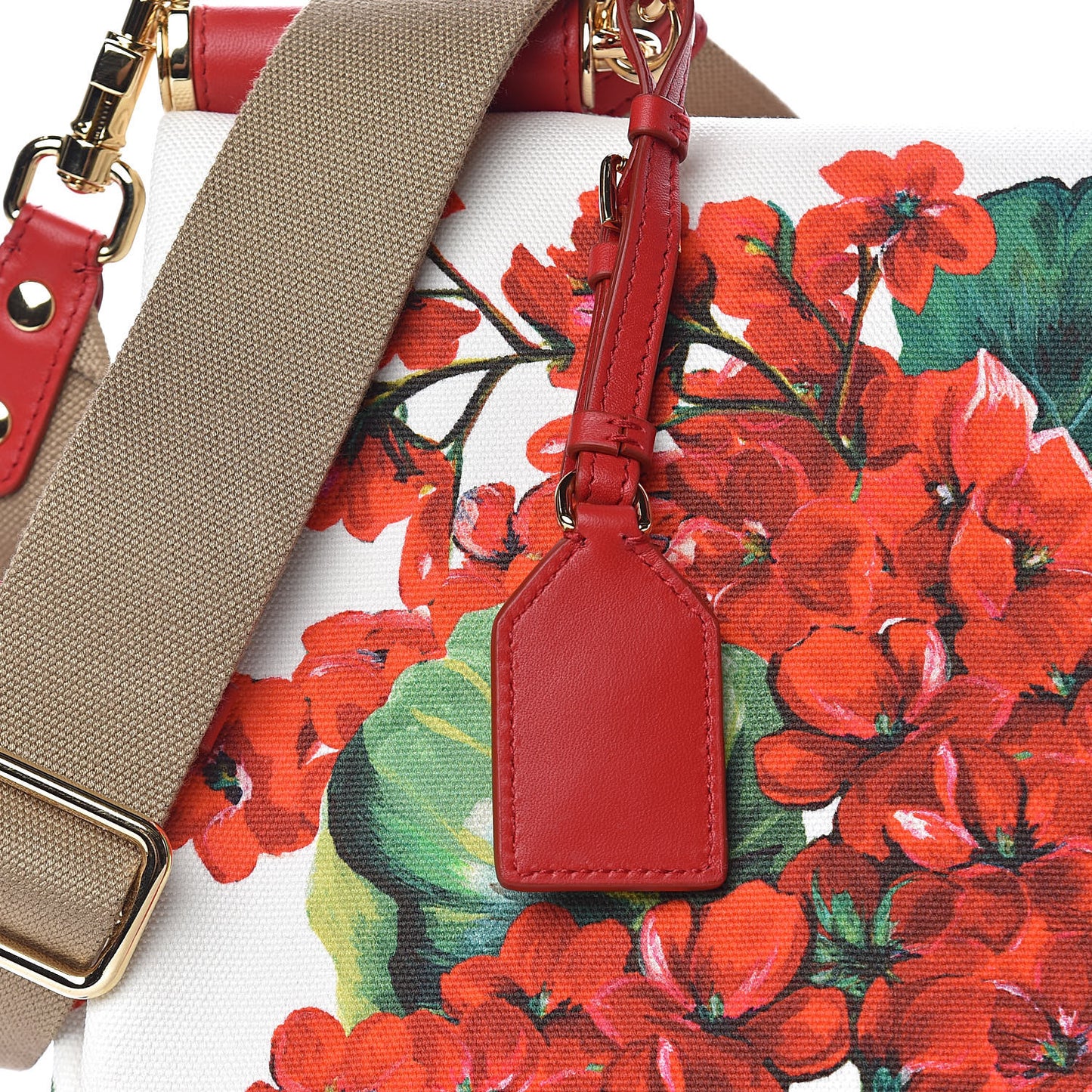 Canvas Court Printed Floral Extra Large Sicily Satchel Red Multicolor