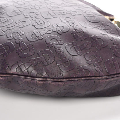 Gucci Calfskin Horsebit Embossed Glam Hobo Purple 15 of 16