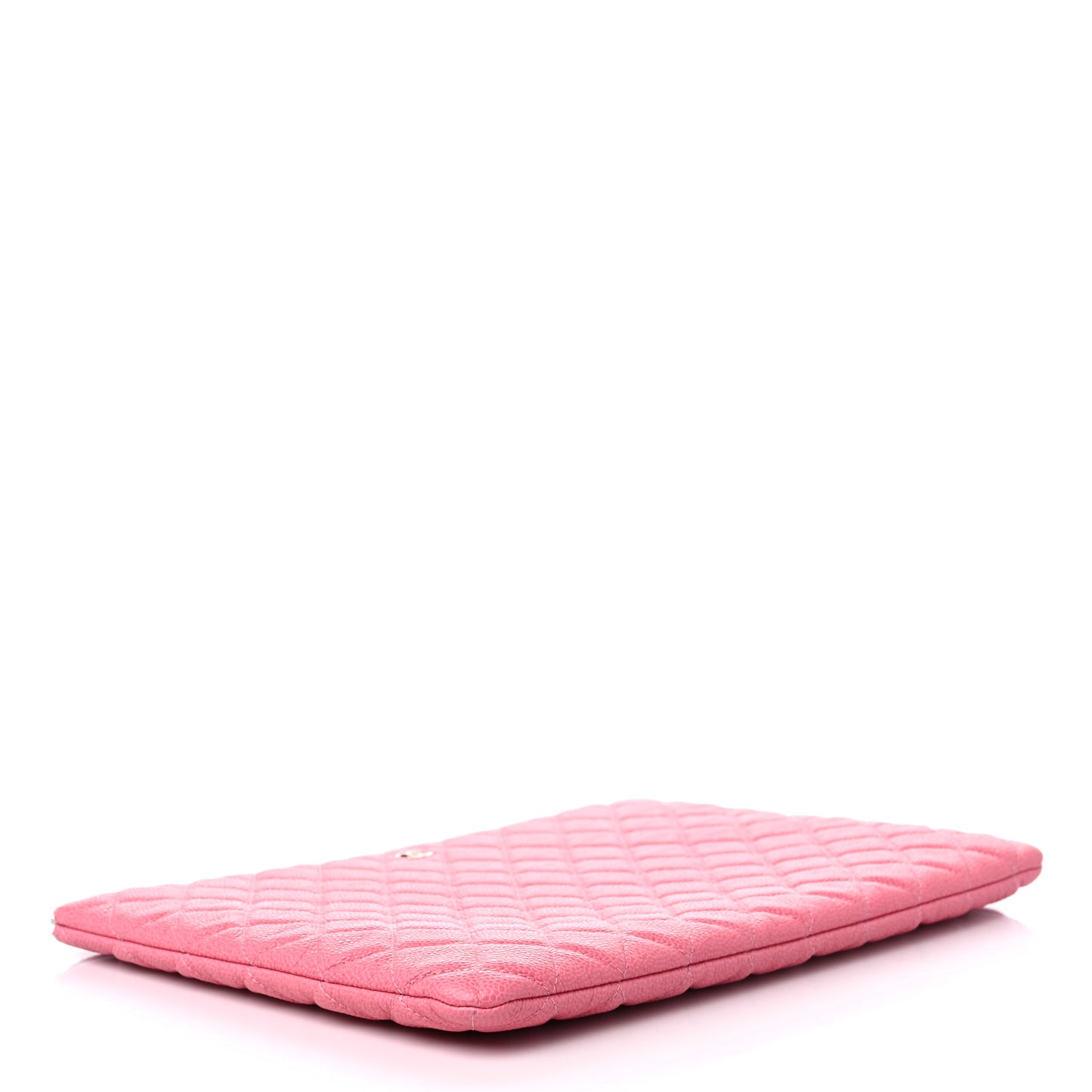 Caviar Quilted Large Cosmetic Case Rose Pink