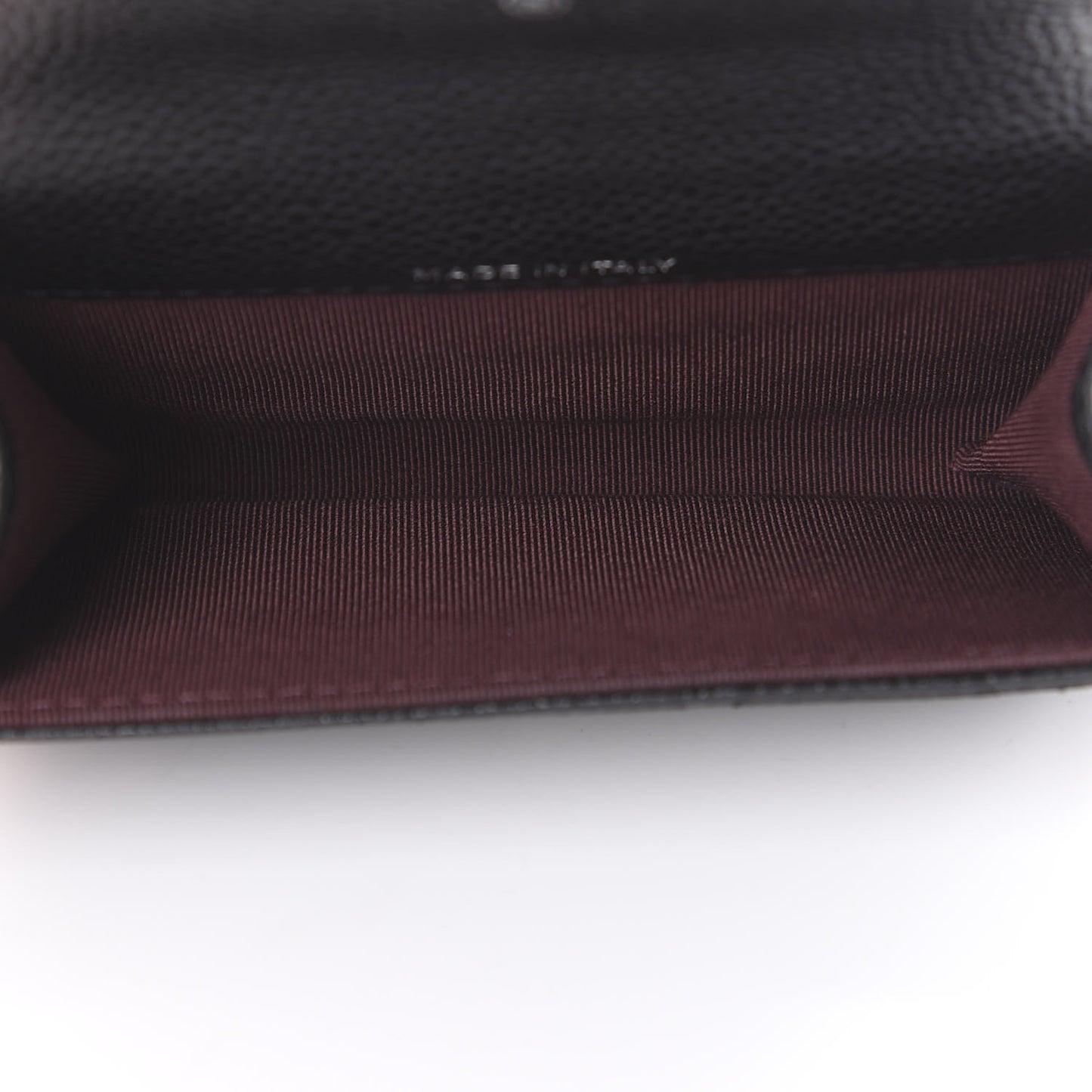 Caviar Quilted Flap Card Holder Wallet Black