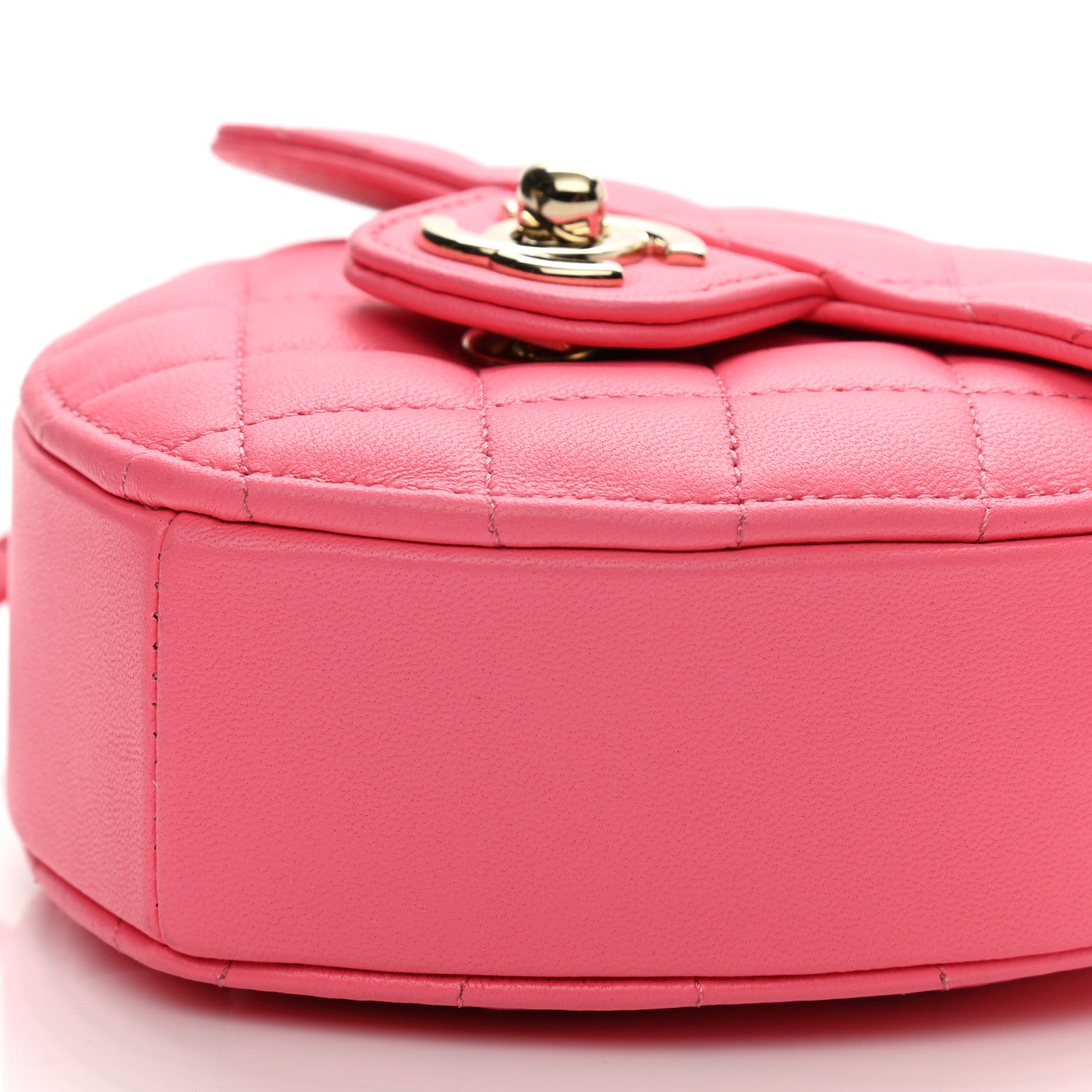 Chanel Lambskin Quilted CC In Love Heart Clutch With Chain Pink 10 of 11