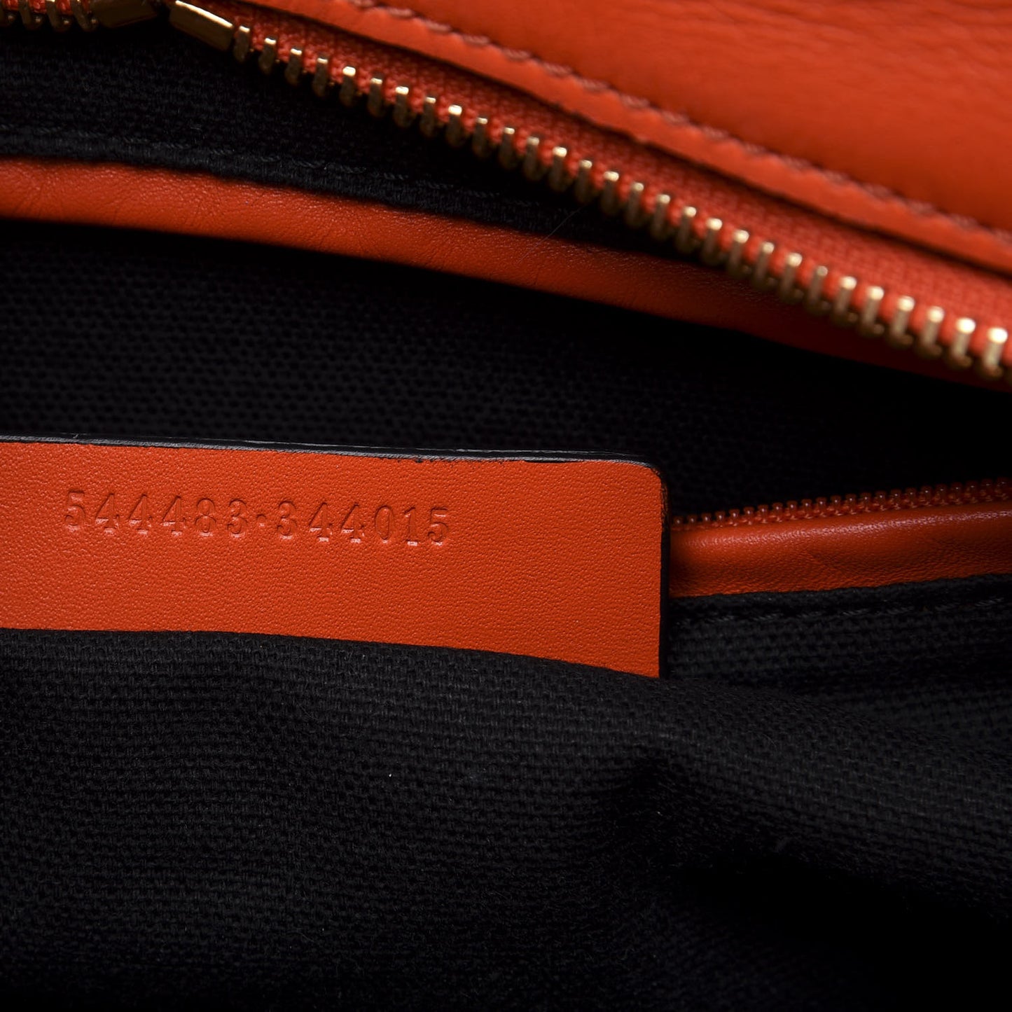 Calfskin Small Skull Padlock Zip Around Tote Orange