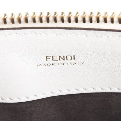 Fendi Vitello Baltico Ribbon Lace Up Floral Small DotCom Click Chain Satchel White Multicolor 6 of 7