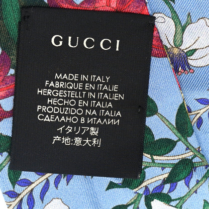 Gucci Silk Twill Newflora Neck Bow Scarf Bluette 3 of 3