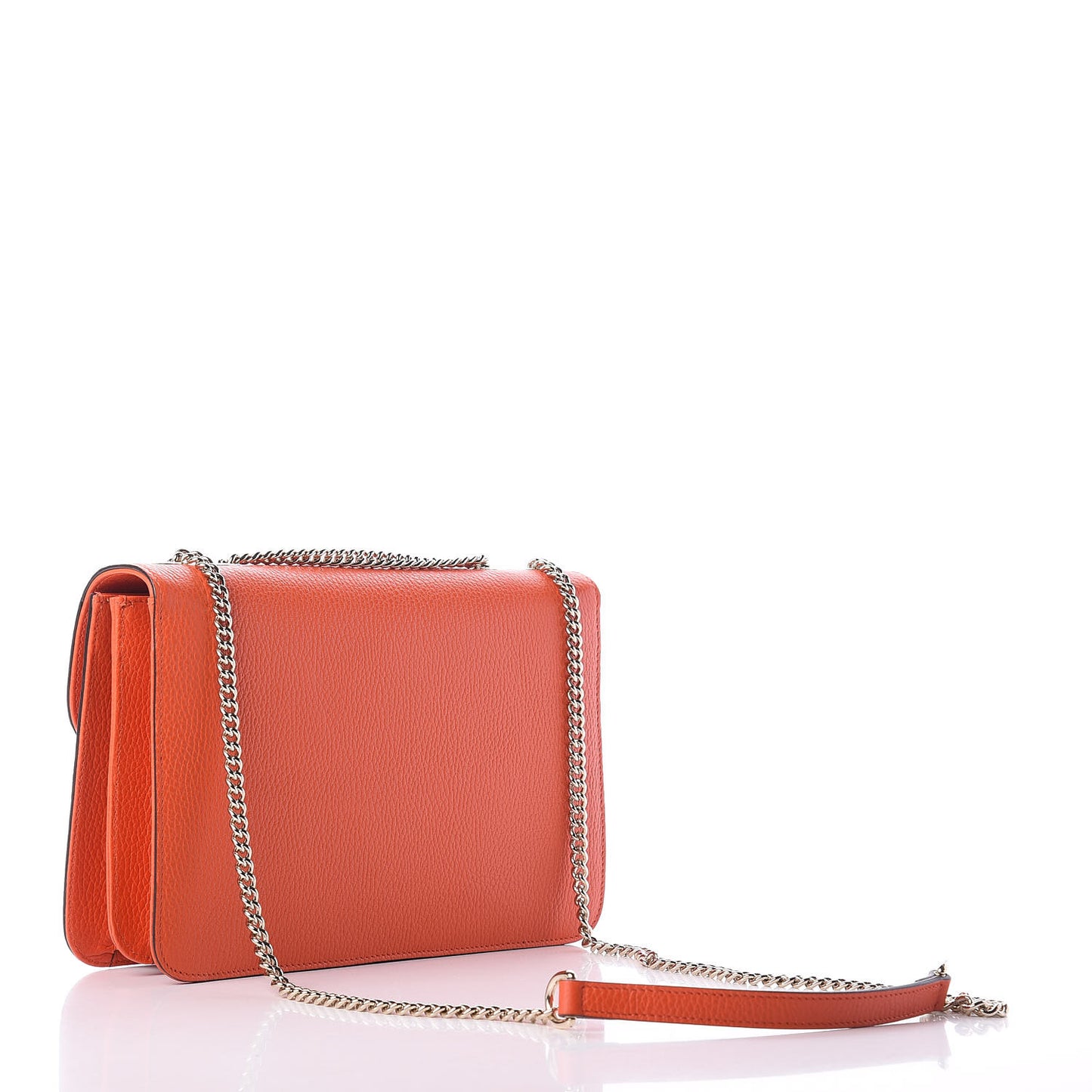 Dollar Calfskin Interlocking G Shoulder Bag Sun Orange
