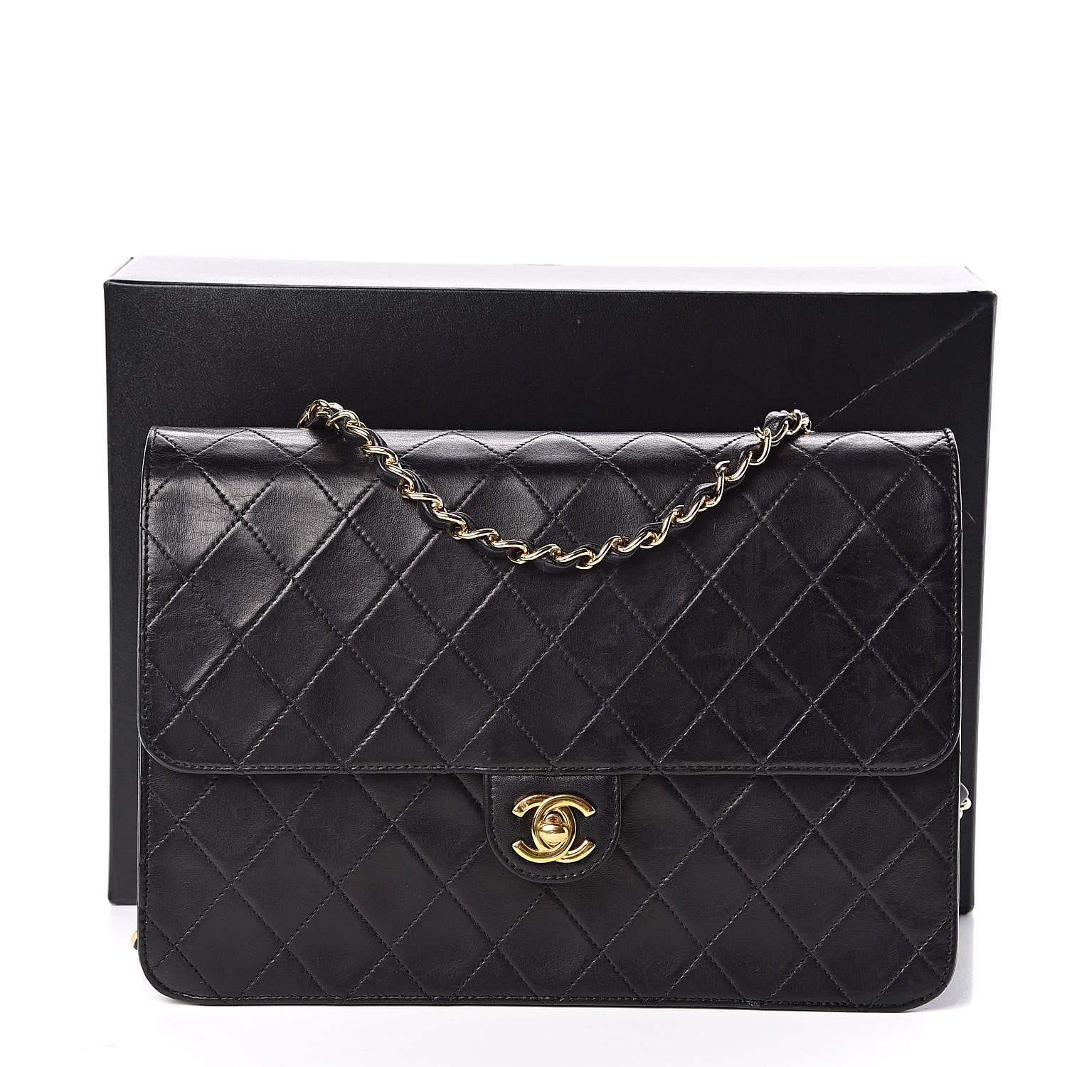 Chanel Lambskin Quilted Medium Single Flap Black 16 of 16