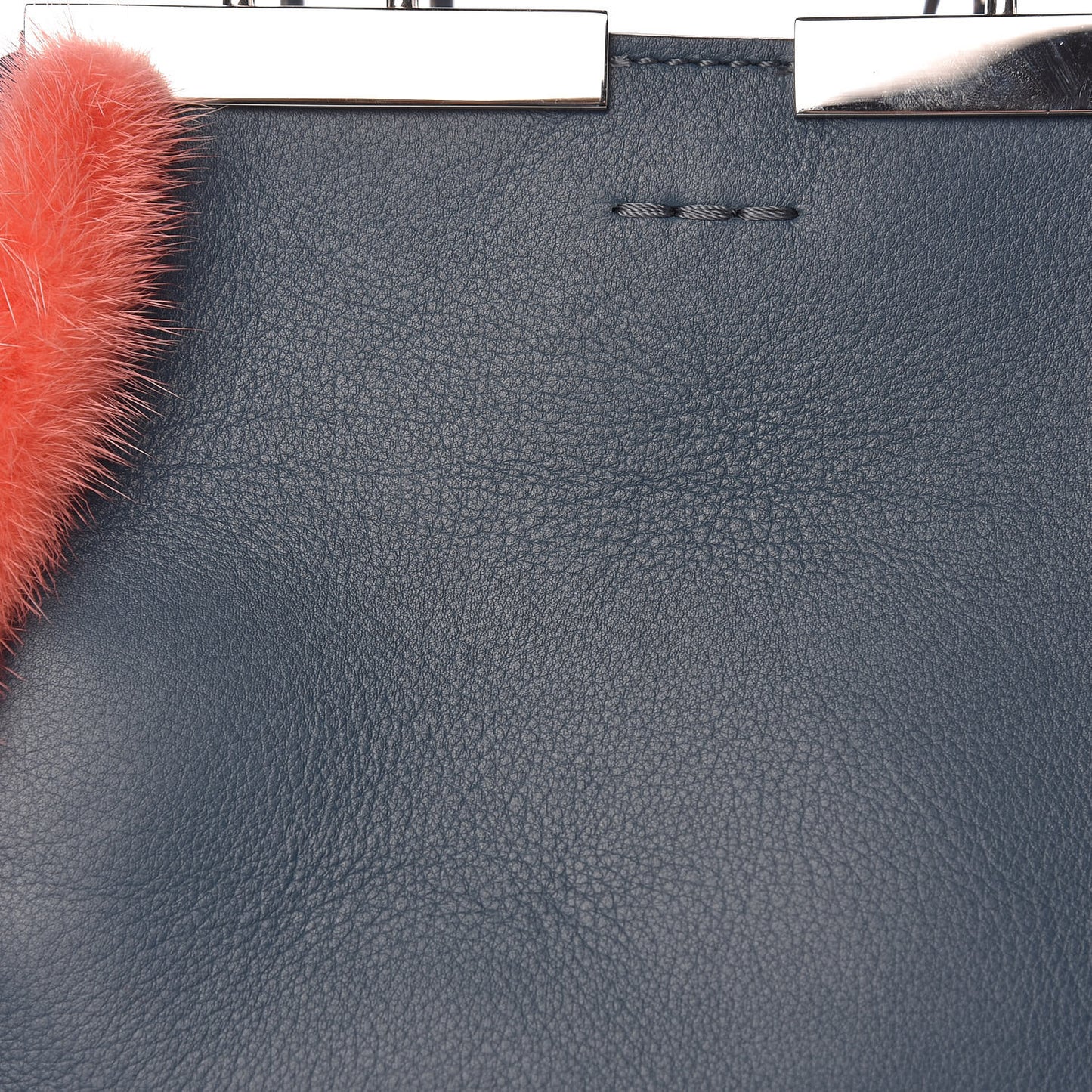 Vitello Dolce Mink Fur Mini Mini 3jours Tote Blue