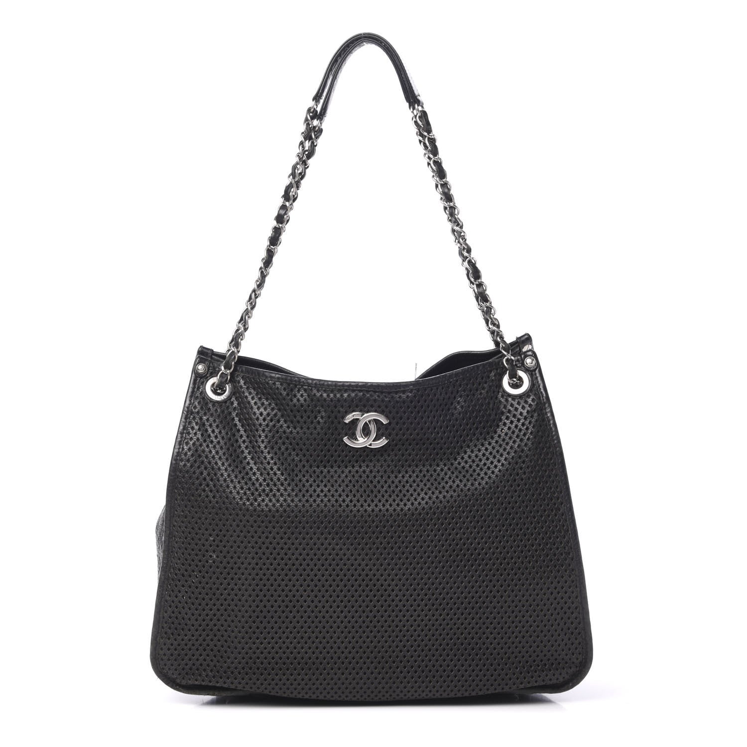 Chanel Calfskin Perforated Up In The Air Tote Black 1 of 14