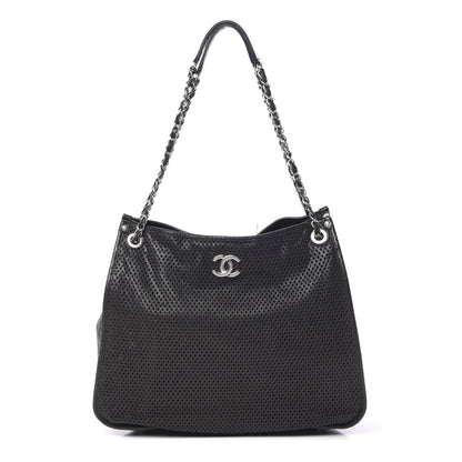 Chanel Calfskin Perforated Up In The Air Tote Black 1 of 14