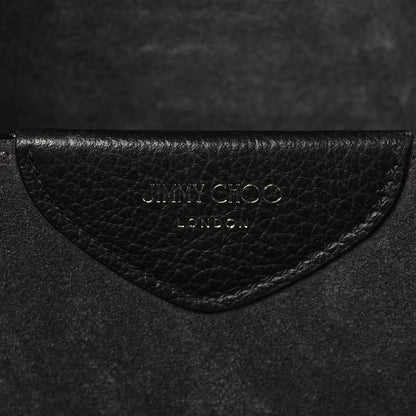 Jimmy Choo Calfskin Large Varenne Logo Top Handle Satchel Black 6 of 8