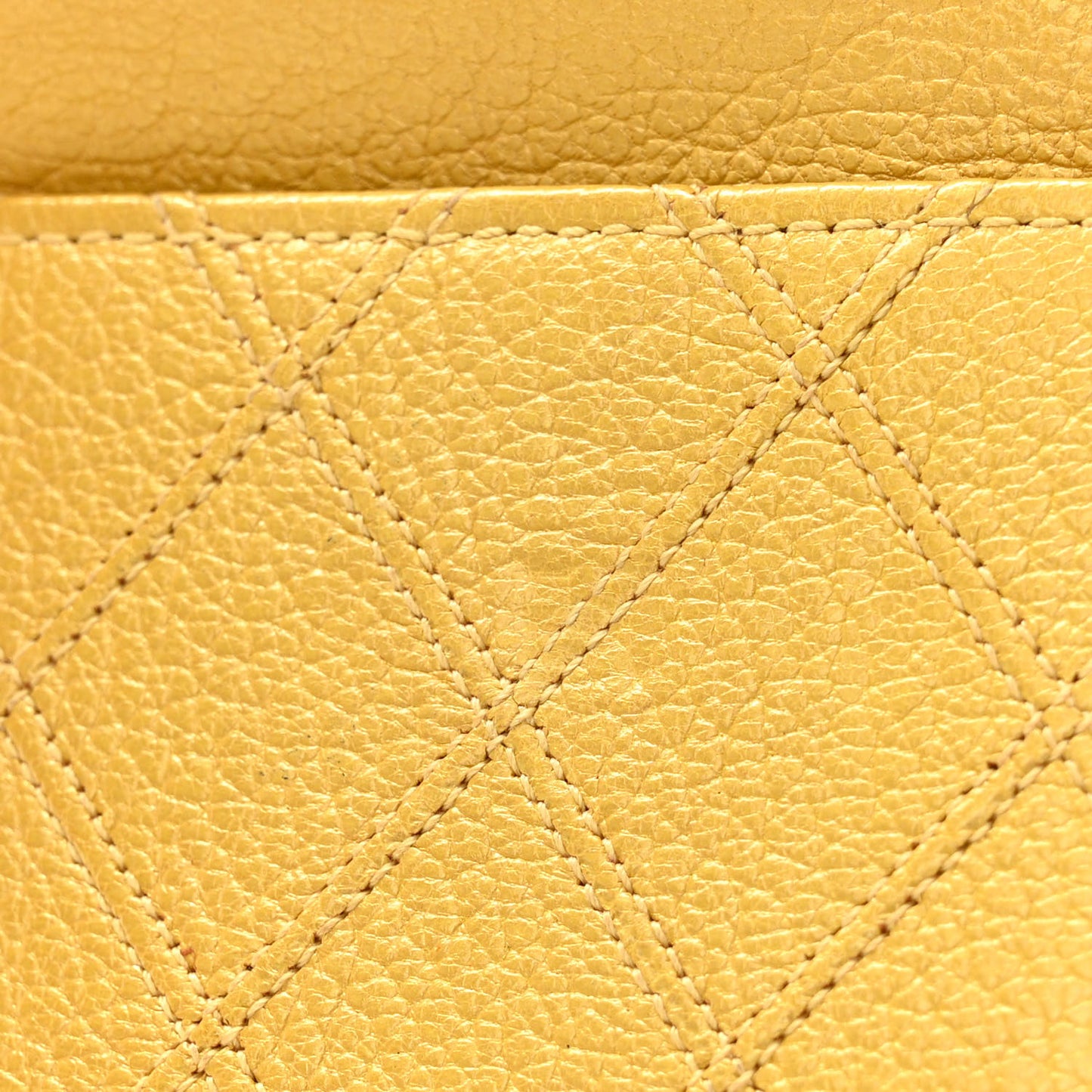 Caviar Quilted Wallet on Chain WOC Yellow