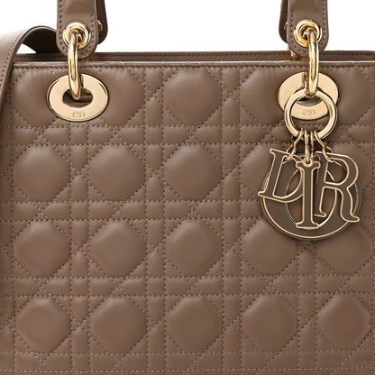 Christian Dior Lambskin Cannage Medium Lady Dior Warm Taupe 8 of 13