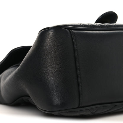 Gucci Calfskin Matelasse Small GG Marmont Top Handle Shoulder Bag Black 9 of 10