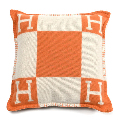 Hermes Wool Cashmere Avalon Pillow PM Ecru Potiron 1 of 3