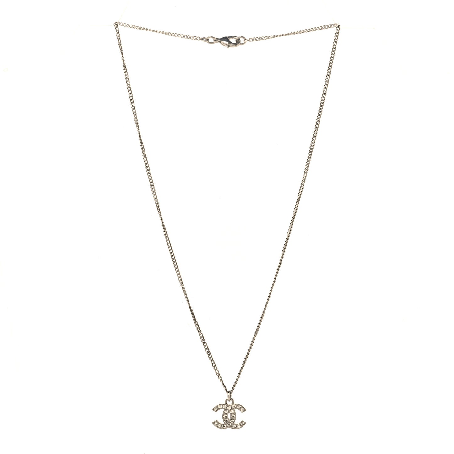 Crystal Timeless CC Necklace Silver