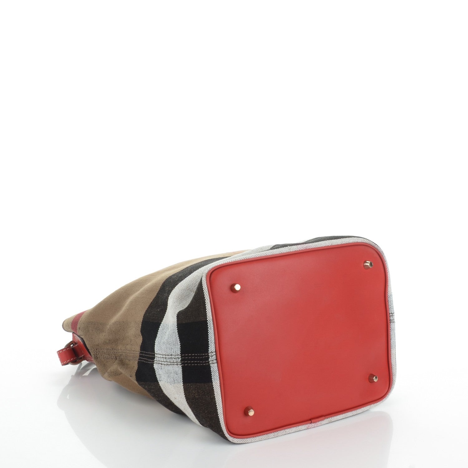 Burberry Canvas Mega Check Medium Susanna Hobo Cadmium Red 4 of 8
