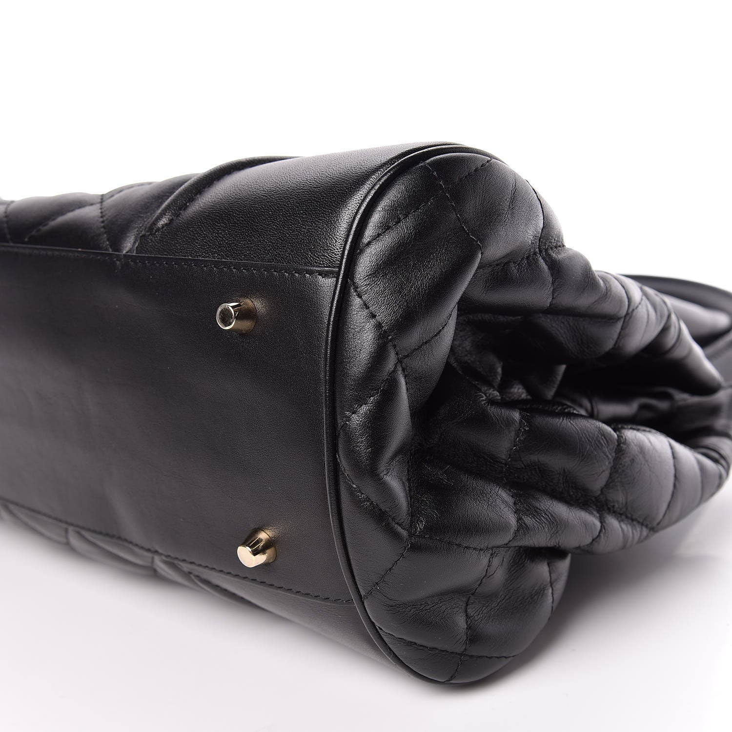 Burberry Calfskin Quilted Manor Tote Black 7 of 9