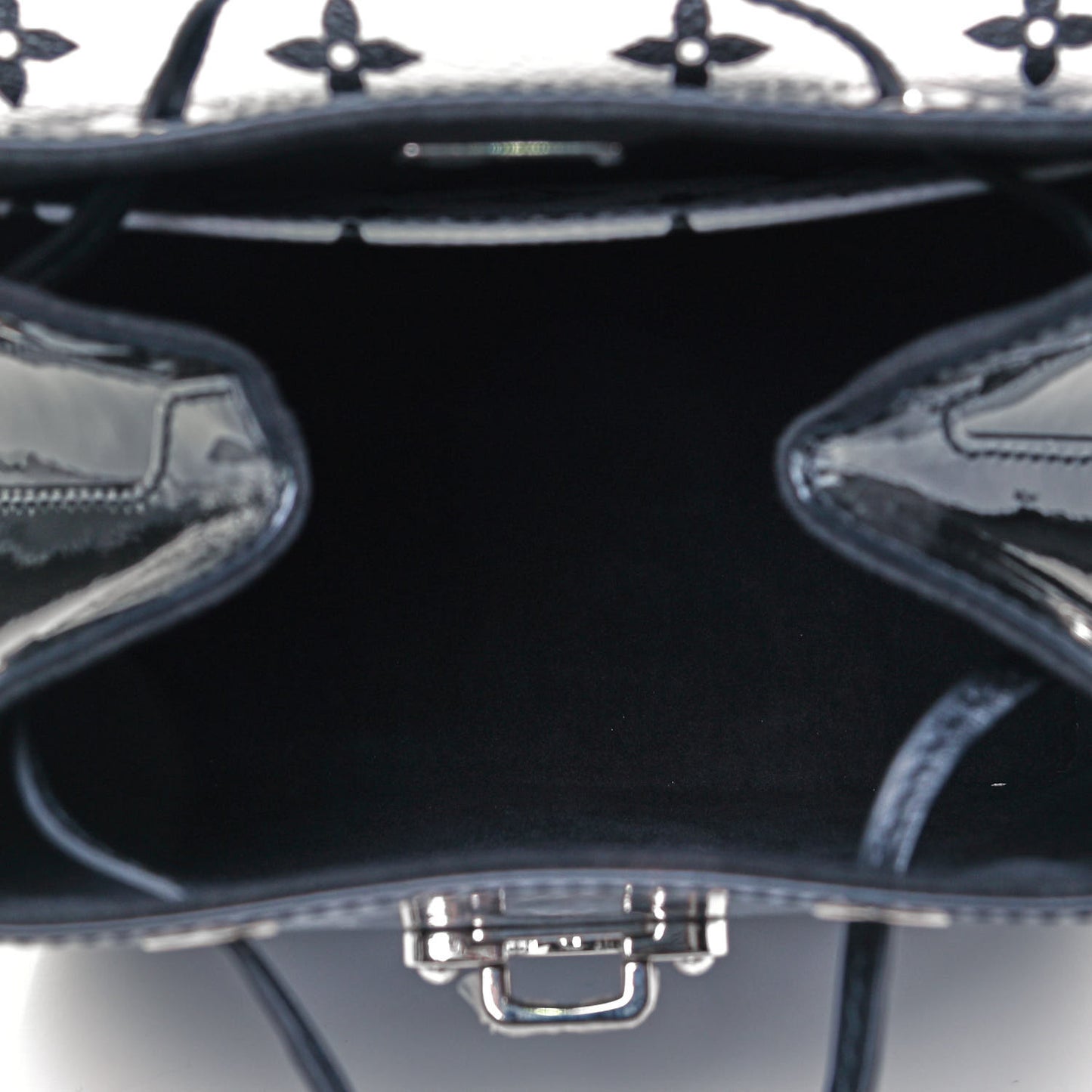 Patent Monogram Hot Springs Backpack Black White