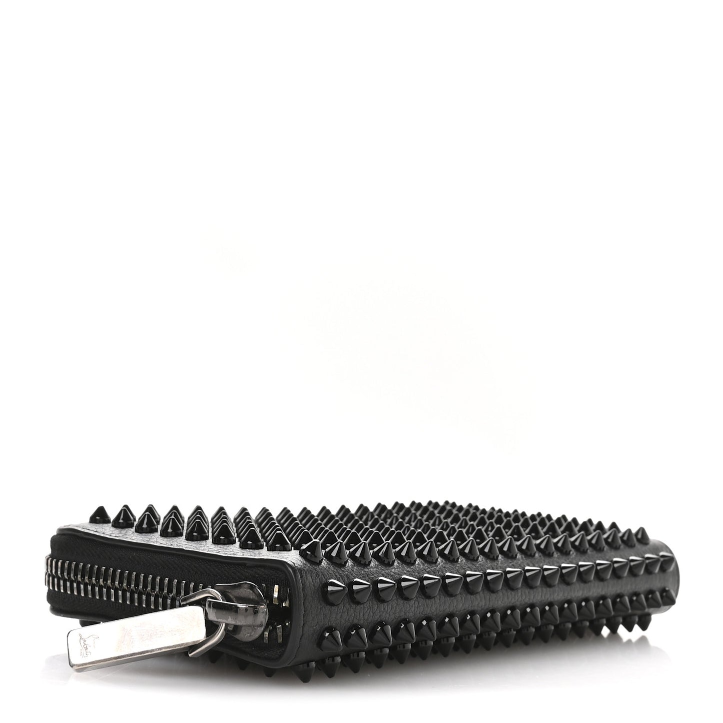 Calfskin Empire Panettone Spiked Zip Around Wallet Black