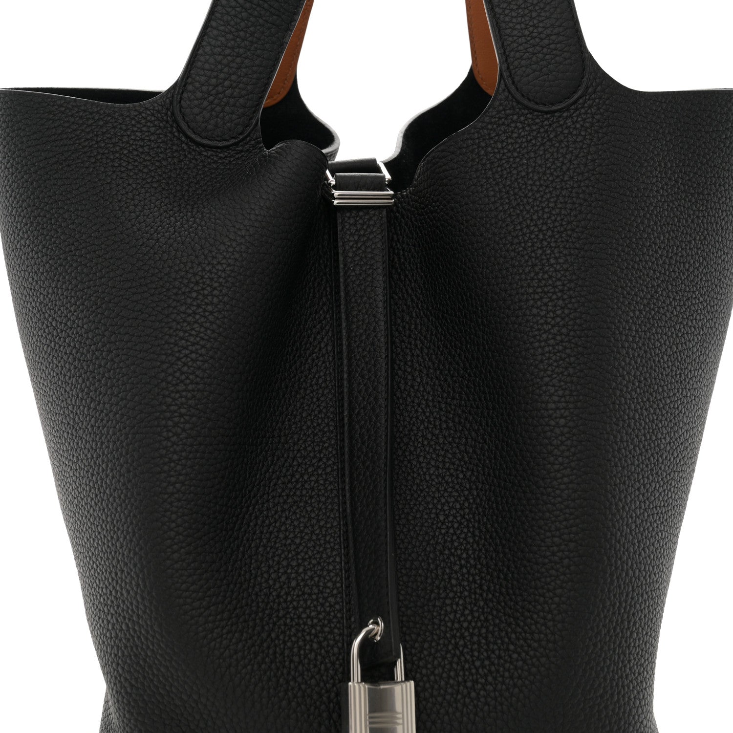 Hermes Taurillon Clemence Swift Eclat Picotin 26 GM Black Toffee 8 of 11