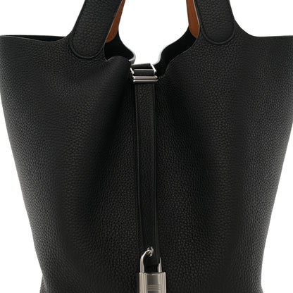 Hermes Taurillon Clemence Swift Eclat Picotin 26 GM Black Toffee 8 of 11