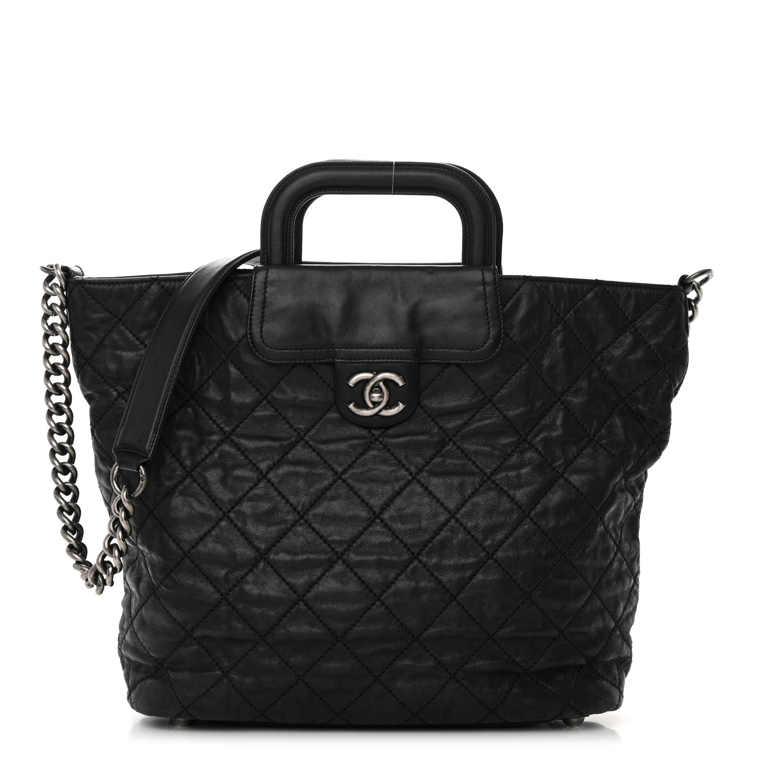 Chanel Iridescent Calfskin Quilted In The Mix Shopping Tote Black 1 of 20