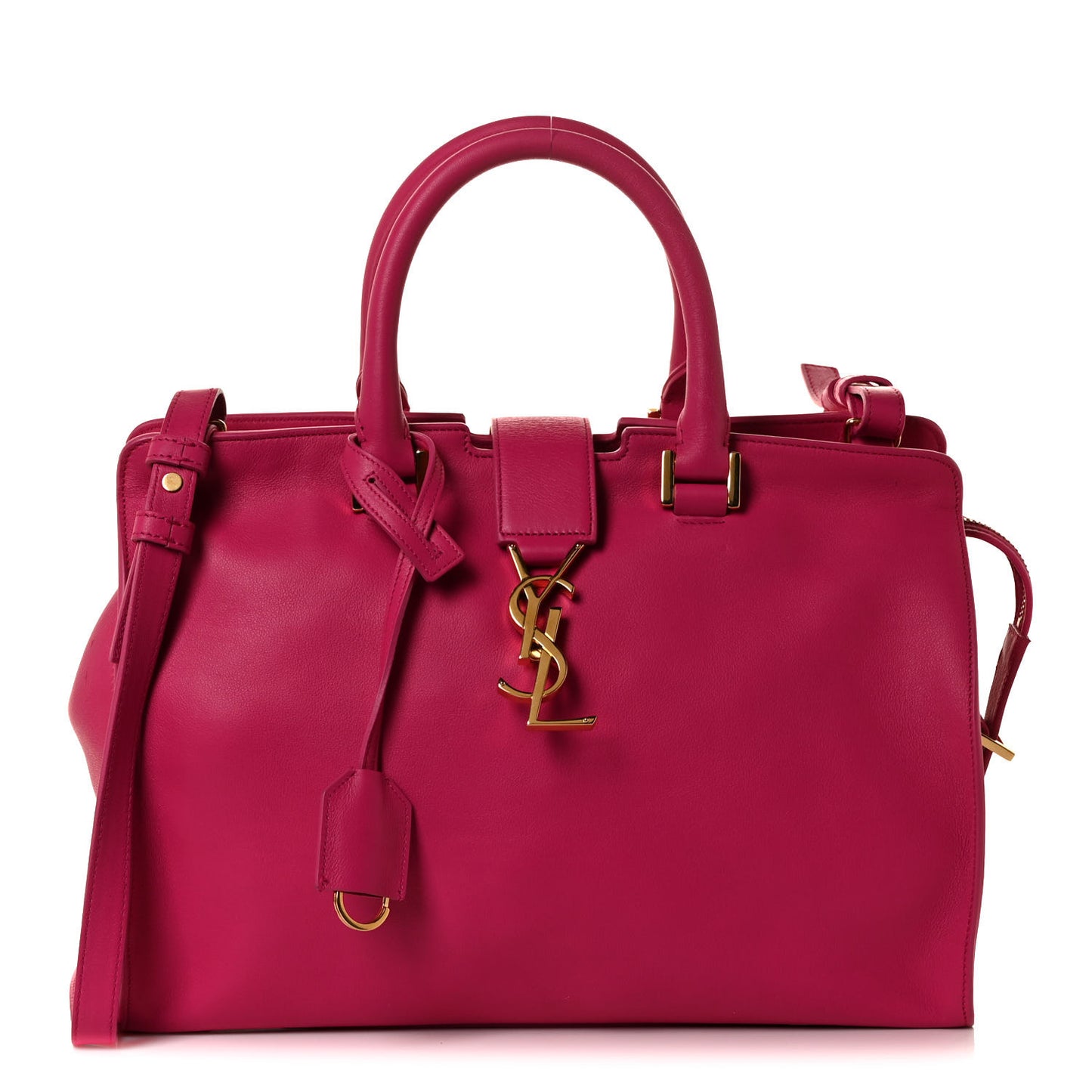 Calfskin Small Monogram Cabas Fuchsia