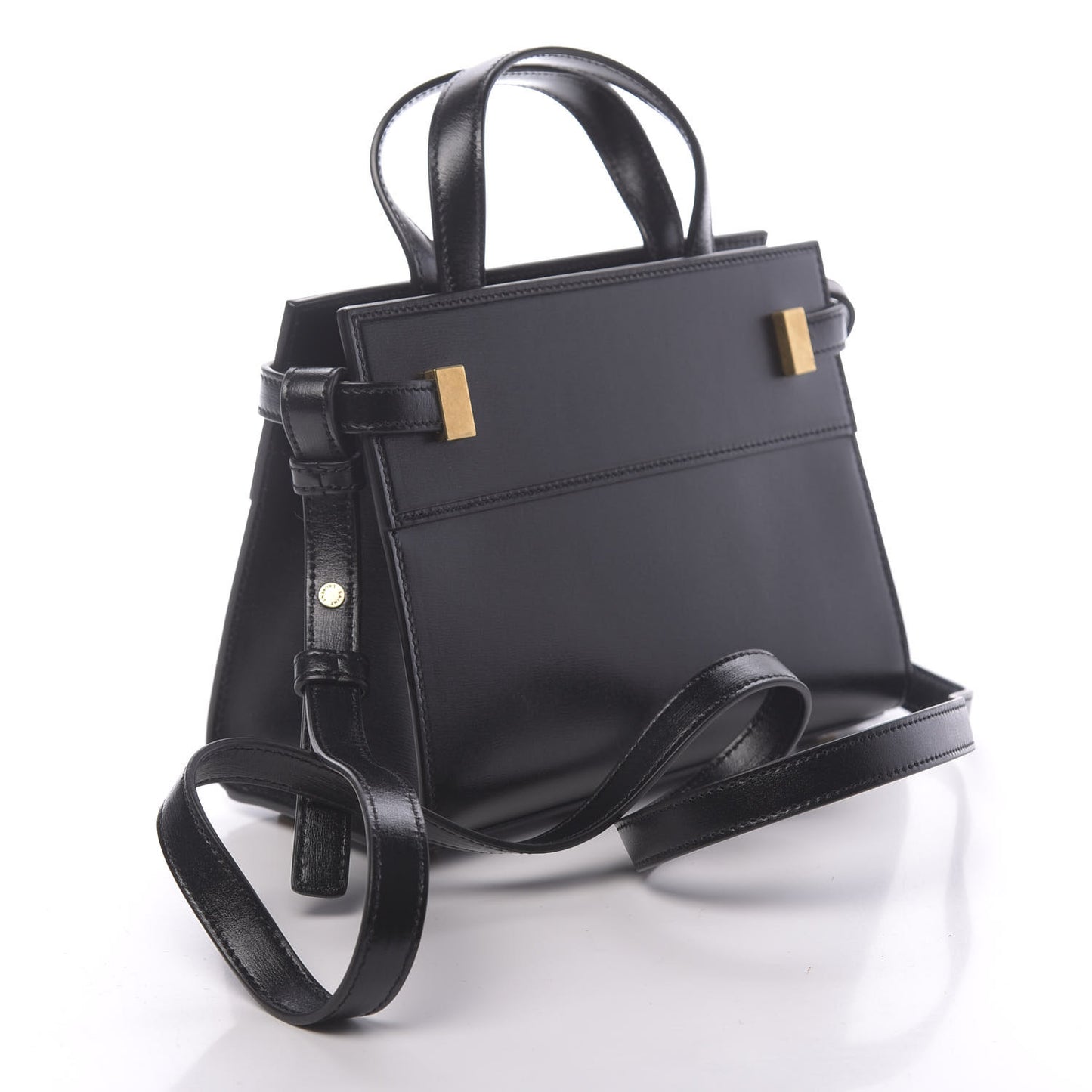 Smooth Calfskin Manhattan Nano Shopper Tote Black