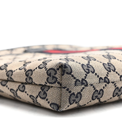 Gucci GG Supreme Monogram Web Flat Messenger Bag Navy 9 of 10