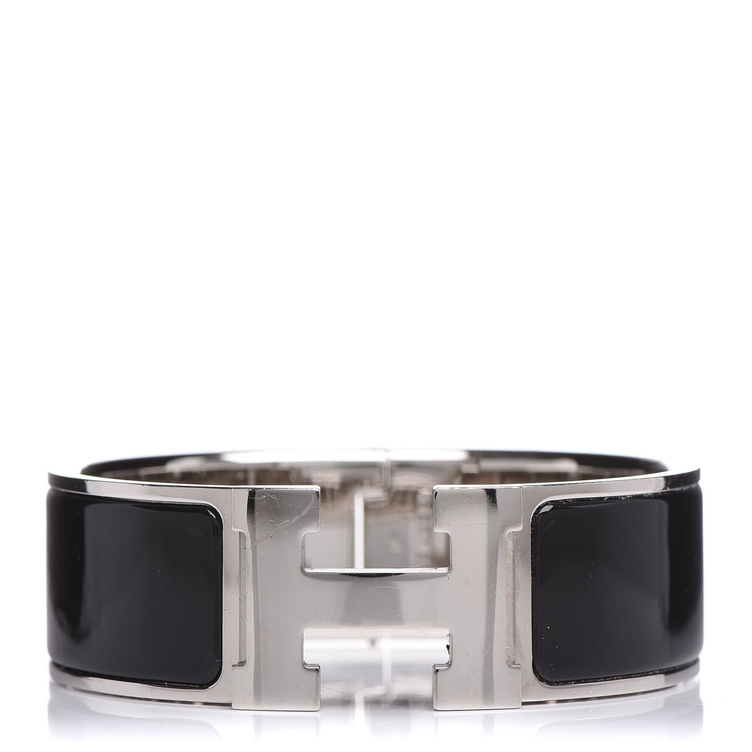 Hermes Enamel Wide Clic Clac H Bracelet PM Black 1 of 4