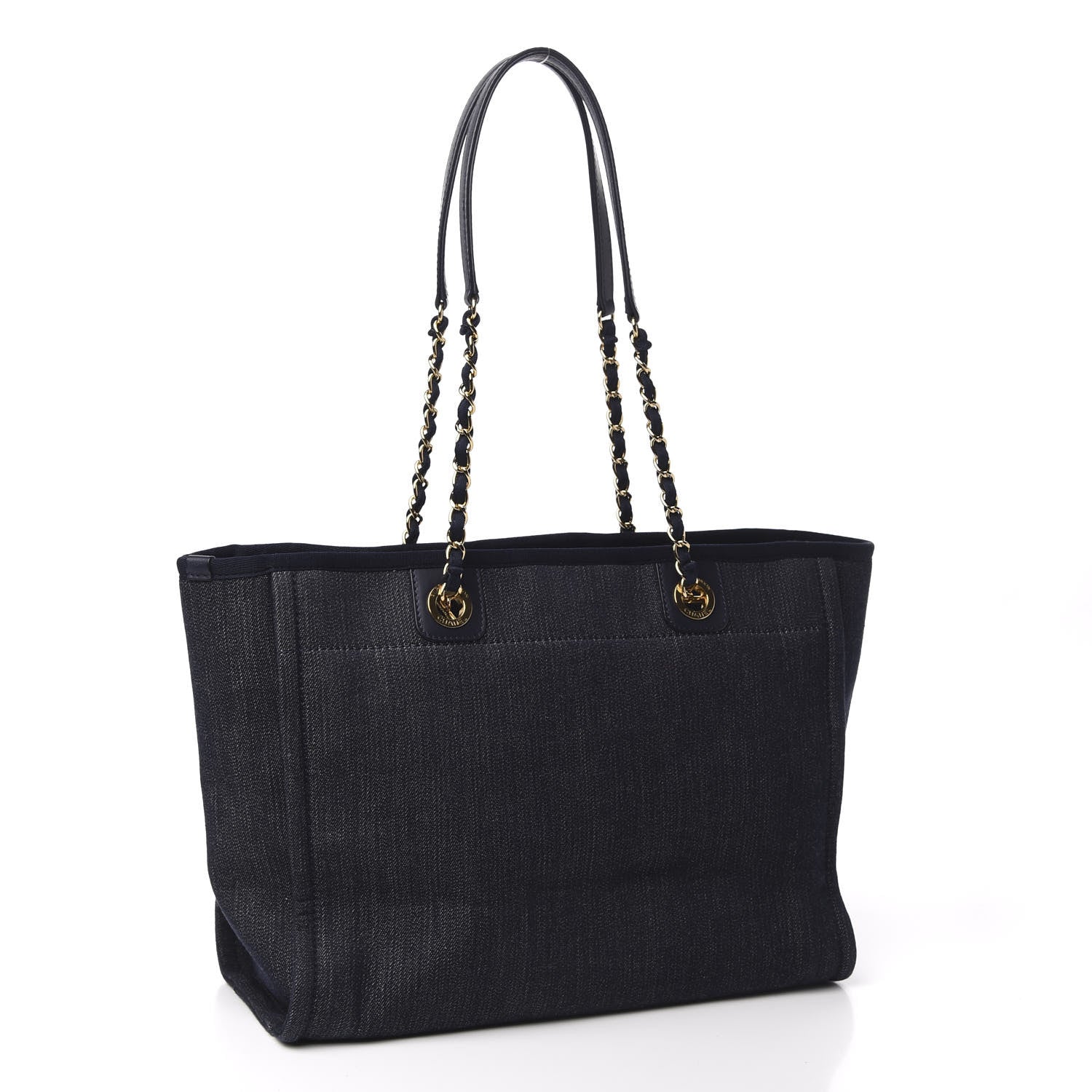 Chanel Denim Small Deauville Tote Dark Blue 3 of 11