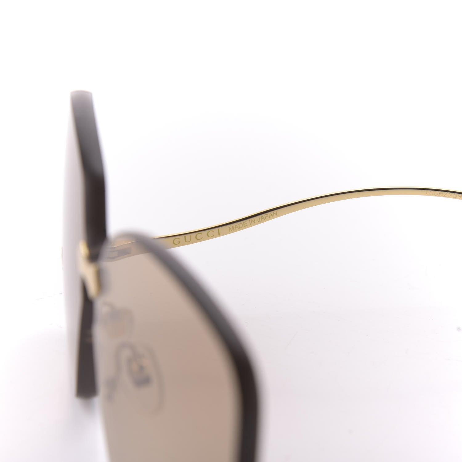 Gucci Rimless Sunglasses GG0352S Gold 5 of 10