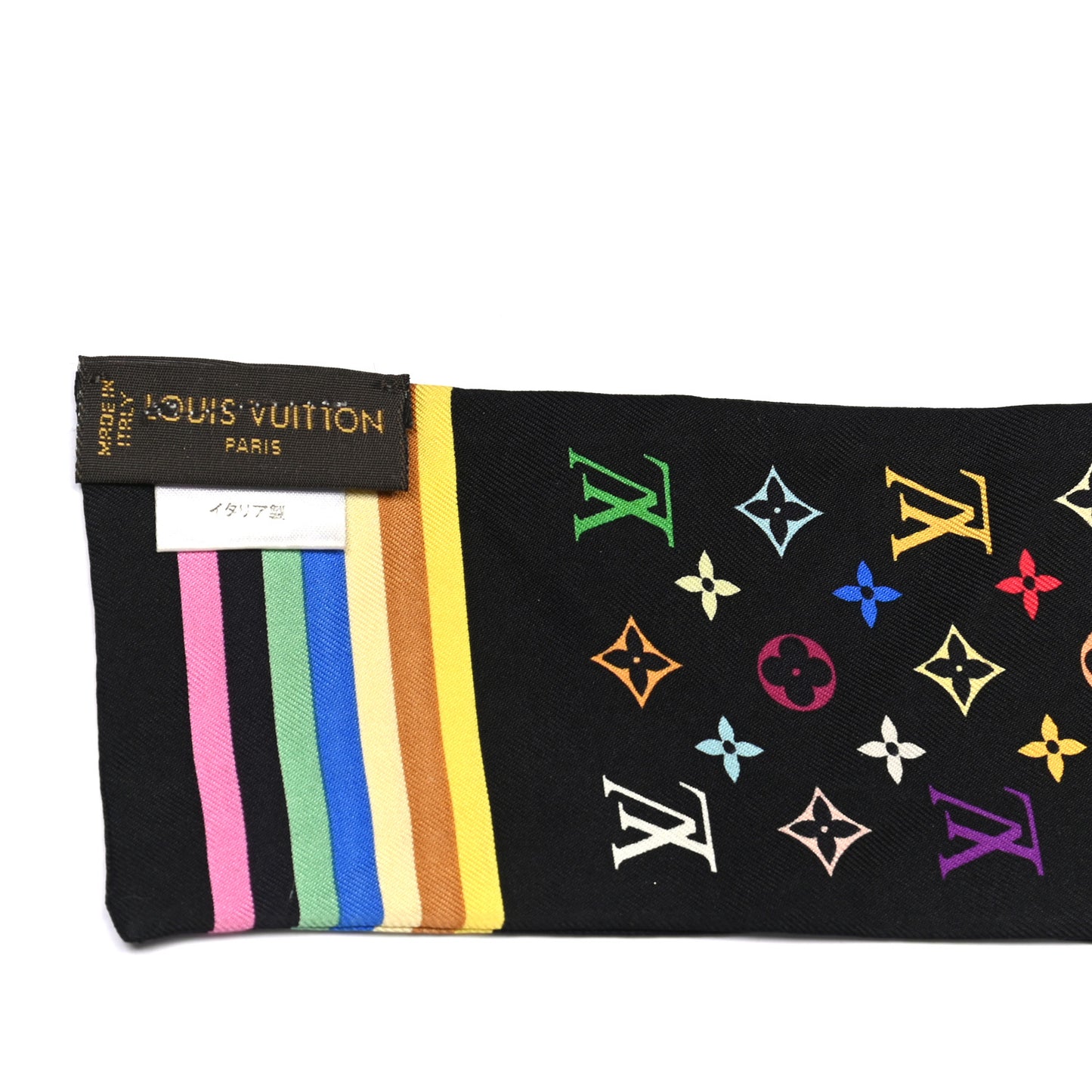 Silk Monogram Multicolor Bandeau Black