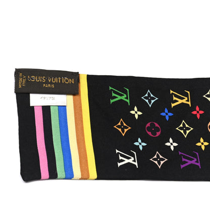 Louis Vuitton Silk Monogram Multicolor Bandeau Black 3 of 3