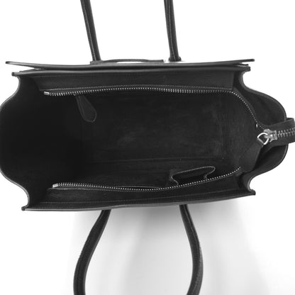 Celine Drummed Calfskin Micro Luggage Black 5 of 8