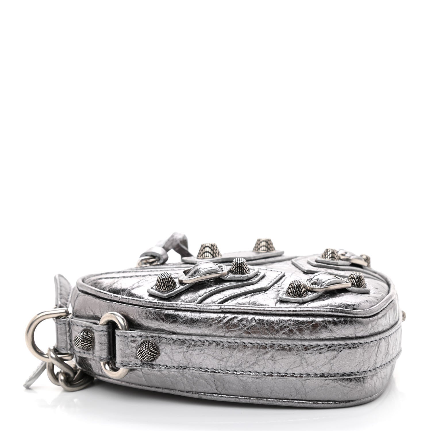 Balenciaga Metallic Agneau Arena Mini Le Cagole Heart Bag Silver 4 of 8