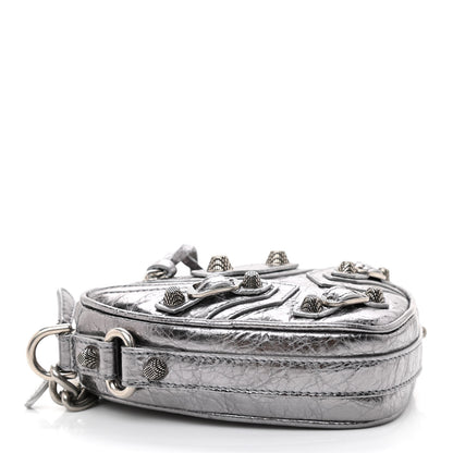 Balenciaga Metallic Agneau Arena Mini Le Cagole Heart Bag Silver 4 of 8