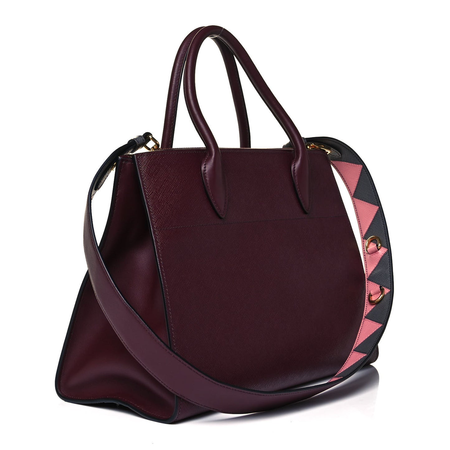 Saffiano City Calfskin Greche Paradigme Bag Granato Petalo