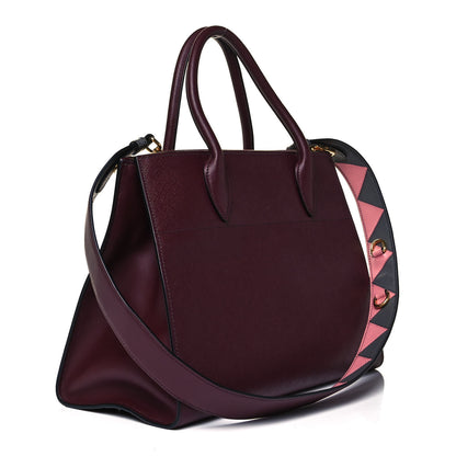 Prada Saffiano City Calfskin Greche Paradigme Bag Granato Petalo 3 of 9
