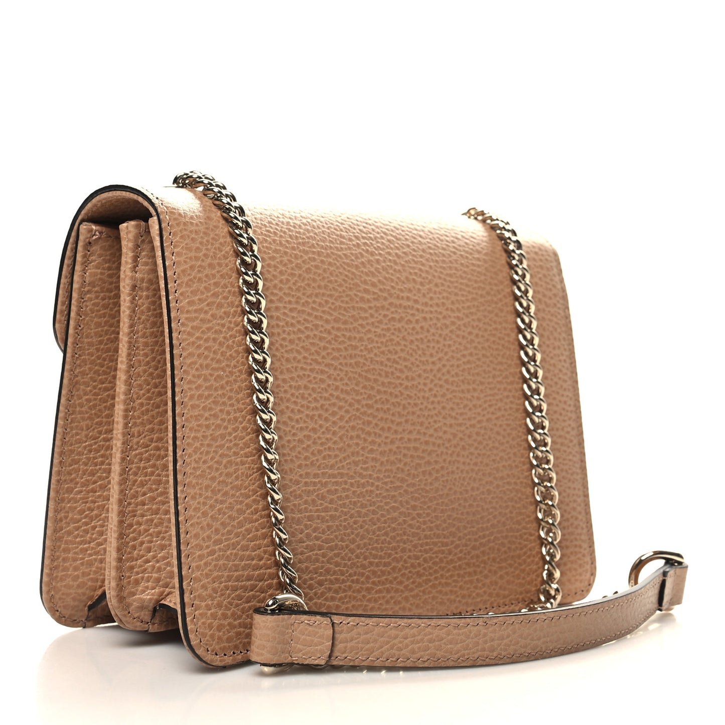 Dollar Calfskin Small Interlocking G Shoulder Bag Camelia