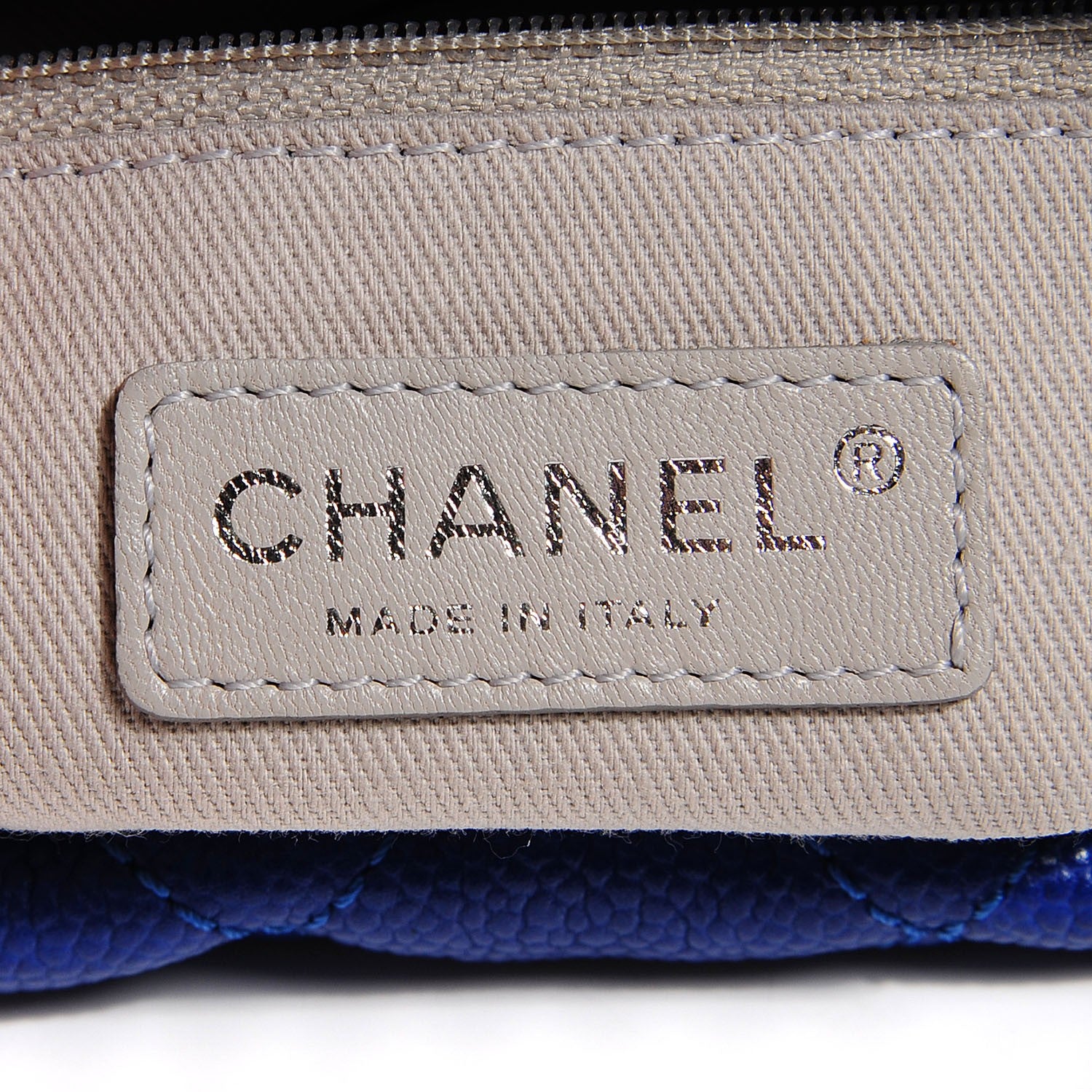 Chanel Caviar Quilted Easy Zip Tote Cobalt Blue 7 of 7
