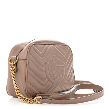 Gucci Calfskin Matelasse Small GG Marmont Chain Shoulder Bag Porcelain Rose 3 of 13