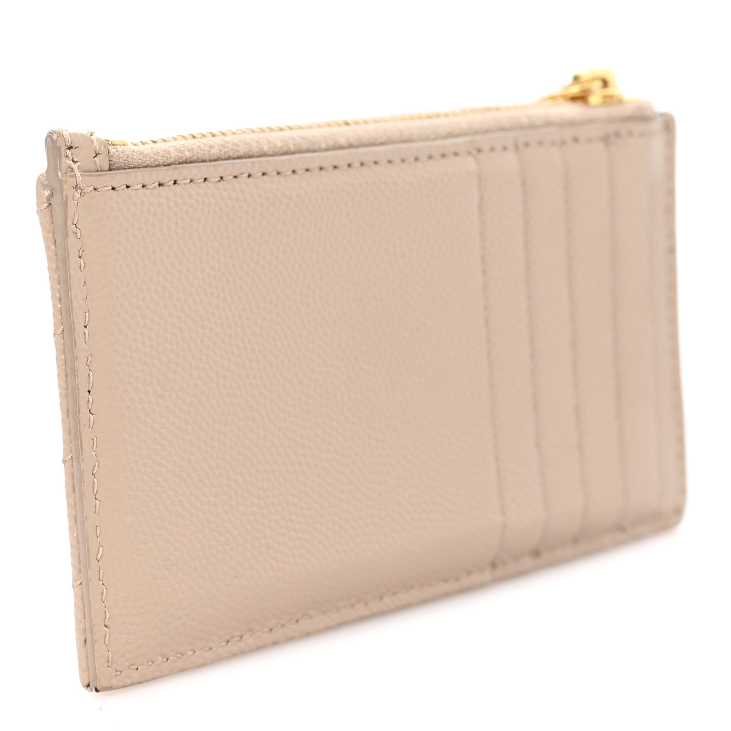 Monogram Grain de Poudre 5 Fragments Zip Pouch Card Holder Dark Beige