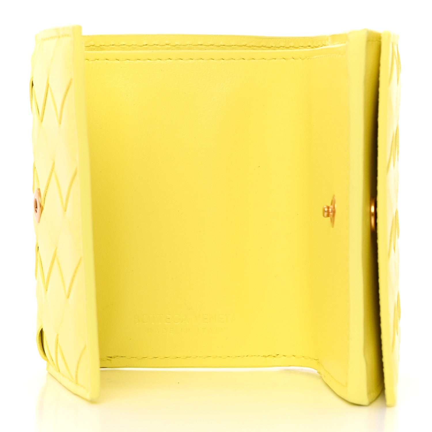 Bottega Veneta Nappa Intrecciato Tri-Fold Wallet Yellow 5 of 14
