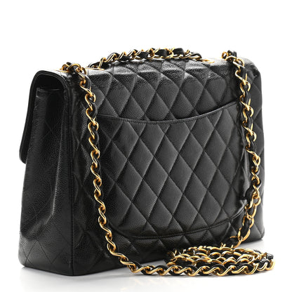 Chanel Caviar Quilted Jumbo Single Flap Black 3 of 10